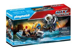 PLAYMOBIL CITY ACTION - POLICIER AVEC RÉACTEUR DORSAL ET CANOE #70782